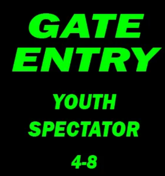 Gate Entry - Youth Spectators 4-8 (No Racers)